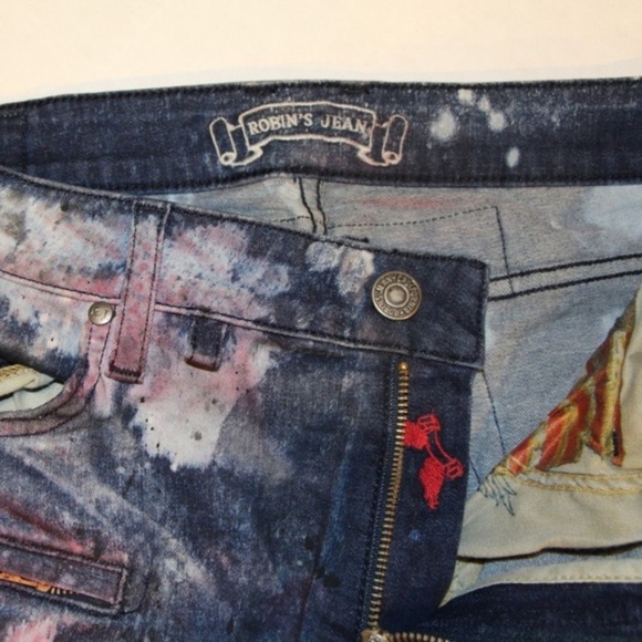 New ROBIN'S JEAN Motard Slim Jeans SZ 40 - Picture 4 of 8